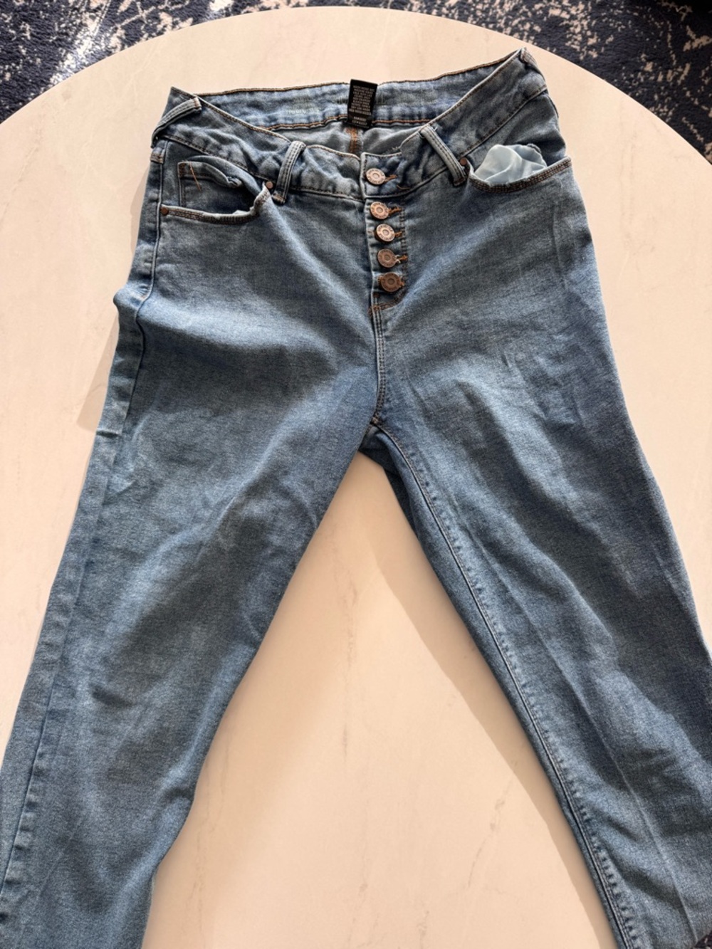 SOUNDSTYLE Straight Blue Button Fly Stretch Denim Jeans 5-Pocket Women's Size 4